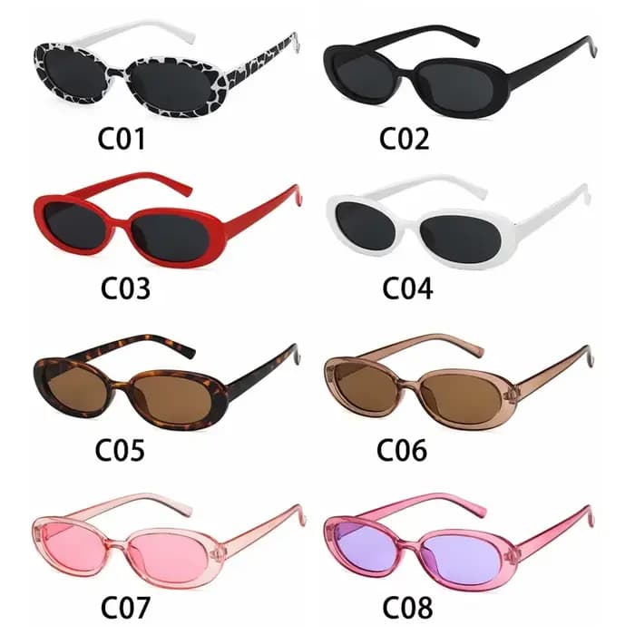 Lunettes de soleil ovales rétro roses pour femmes