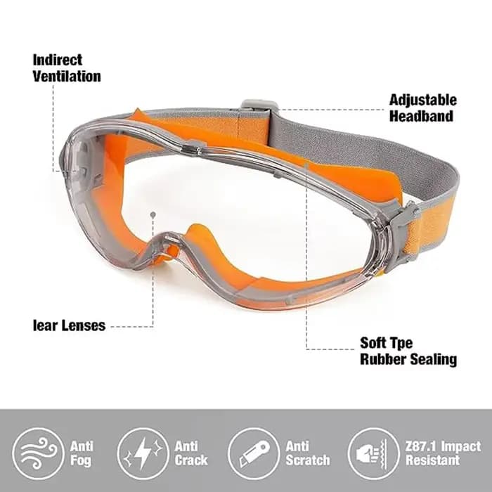 Accessoires lunettes de sécurité de qualité industrielle Anti-buée résistant aux chocs
