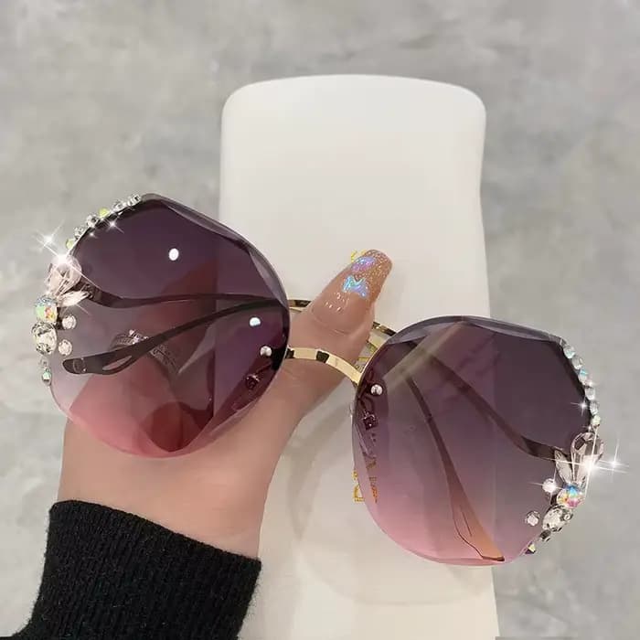 Lunettes de soleil vintage sans monture avec biscuits pour femmes et hommes