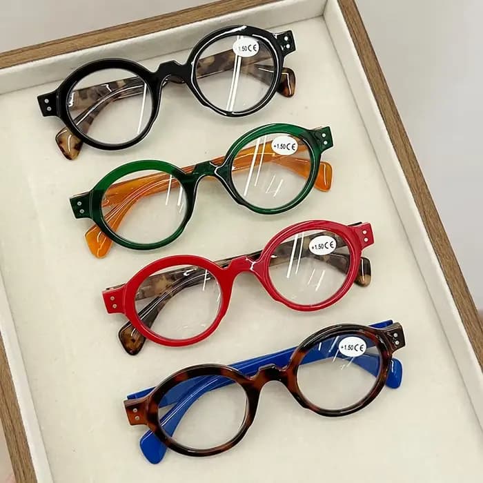 Lunettes de lecture rondes rétro à grande monture pour femmes