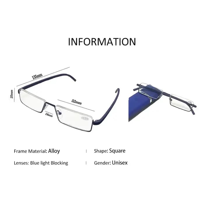 Lunettes presbytes finies avec dioptrie + 1.0 à + 4.0 pour hommes et femmes