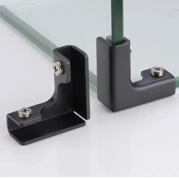 Clip en L en alliage d'aluminium antirouille renforcé et robuste pour fixation de balustrade en verre de balcon
