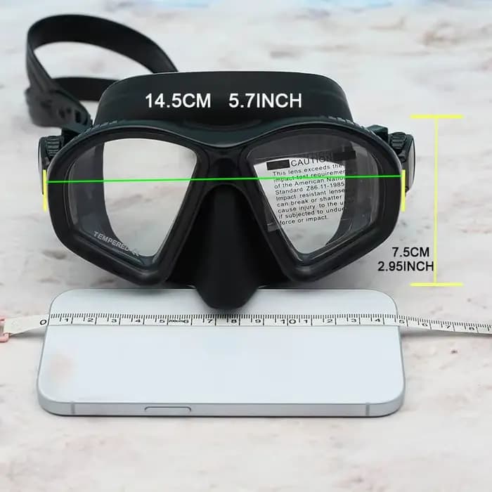 Masque de plongée libre professionnel à faible volume avec lentille M, verre trempé et support de caméra