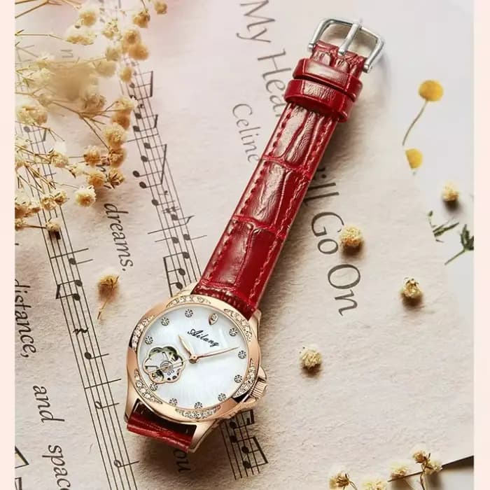 Montre mécanique automatique pour femme AILANG, montre de luxe squelette avec lunette sertie de diamants, étanche, élégante et tendance, idéale pour un cadeau