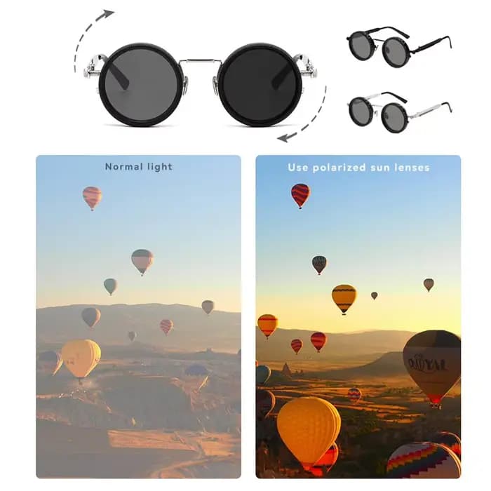 Lunettes de soleil polarisées ND réglables - Monture en aluminium-magnésium de style aviation avec verres photochromiques intelligents pour les voyages en plein air