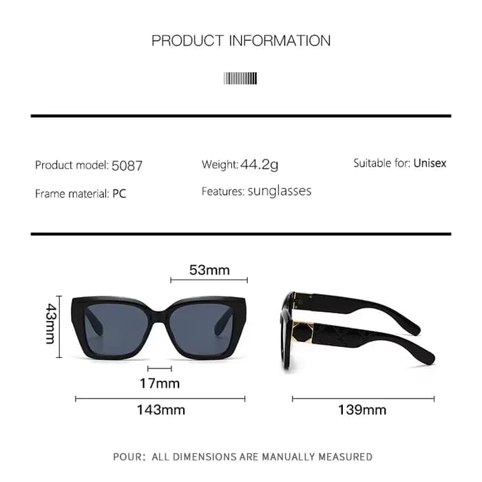 Nouvelles lunettes de Style de rue amincissantes de forme carrée pour voyage