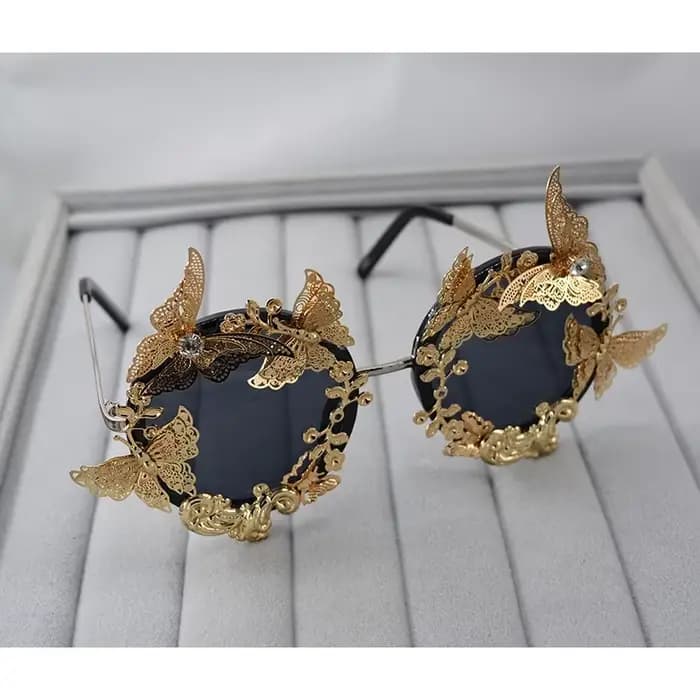 Lunettes de soleil de luxe rondes baroques