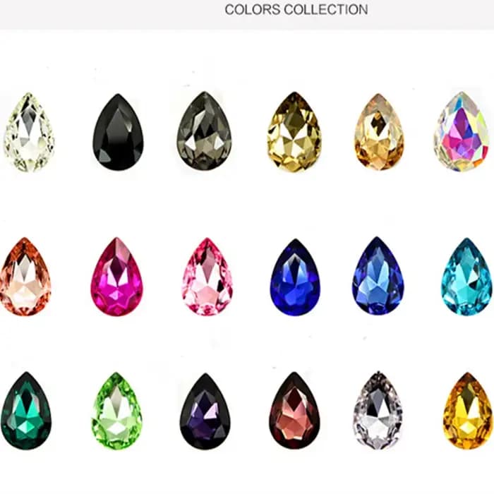 Perles de strass en verre cristal 10x14 13x18, formes goutte d'eau, couleurs variées, à coller, pour artisanat, cadre photo, DIY
