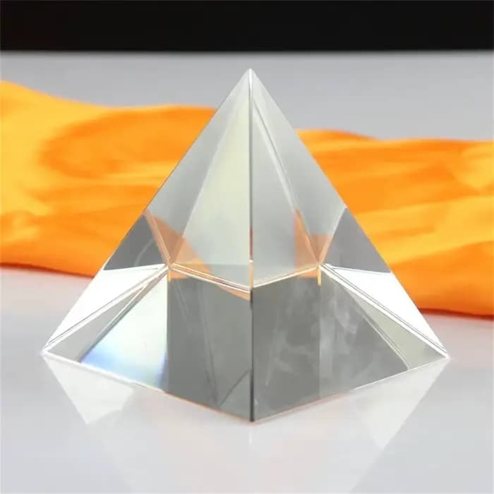 Pyramide transparente 3d, 1 pièce, 8CM, Triangle, verre de cristal, décoration artisanale pour la gravure