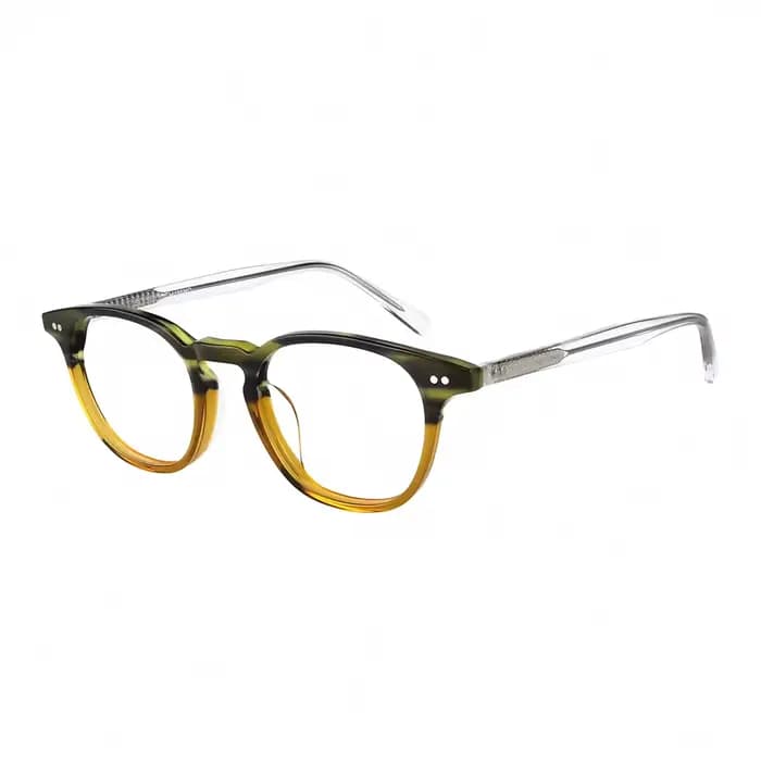 Classique épais acétate lunettes cadre Vintage rond hommes femmes dégradé cadres