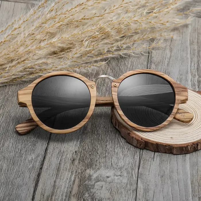 Lunettes de soleil en bois zèbre pour hommes et femmes