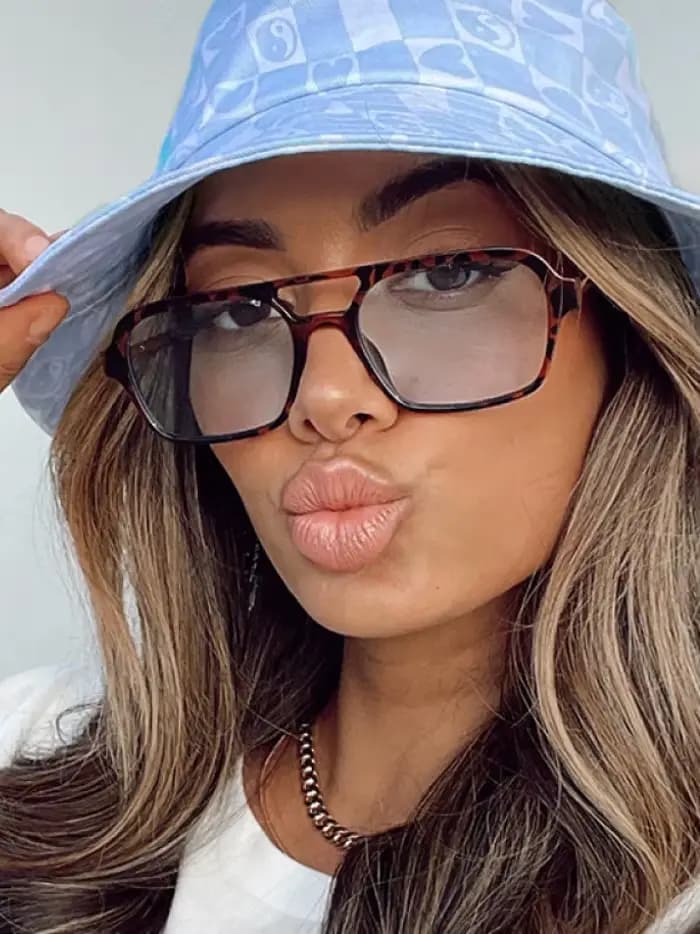 Lunettes de soleil rétro à double pont pour femmes