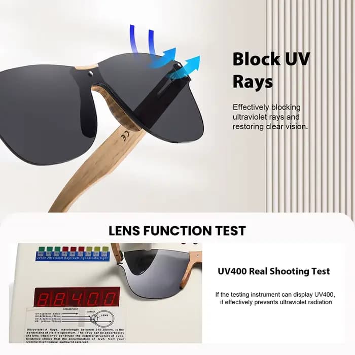 Lunettes de soleil rétro en chêne écologiques GM UV400