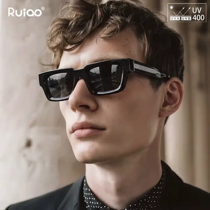 Lunettes de soleil carrées rétro de luxe Ruiao pour hommes