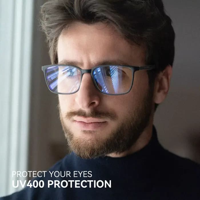 ZENOTTIC Lunettes de prescription carrées unisexes avec verres photochromiques et filtre de lumière bleue pour myopie hypermétropie progressive