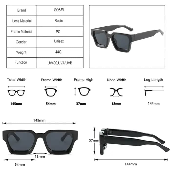 SO & EI mode carré femmes luxe lunettes de soleil rétro marque concepteur hommes tendance léopard bleu vert