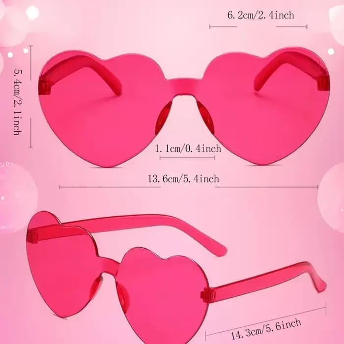 Lunettes de soleil en forme de cœur sans cadre