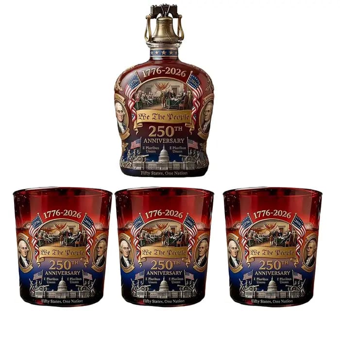 Ornement du 250e anniversaire des États-Unis, Bouteille de whisky commémorative du 250e anniversaire, Décoration patriotique pour fête et réception, Réservoir personnel