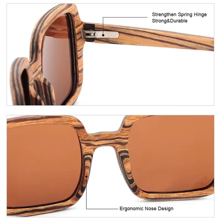 Lunettes de soleil polarisées en bois de burl léger pour hommes et femmes