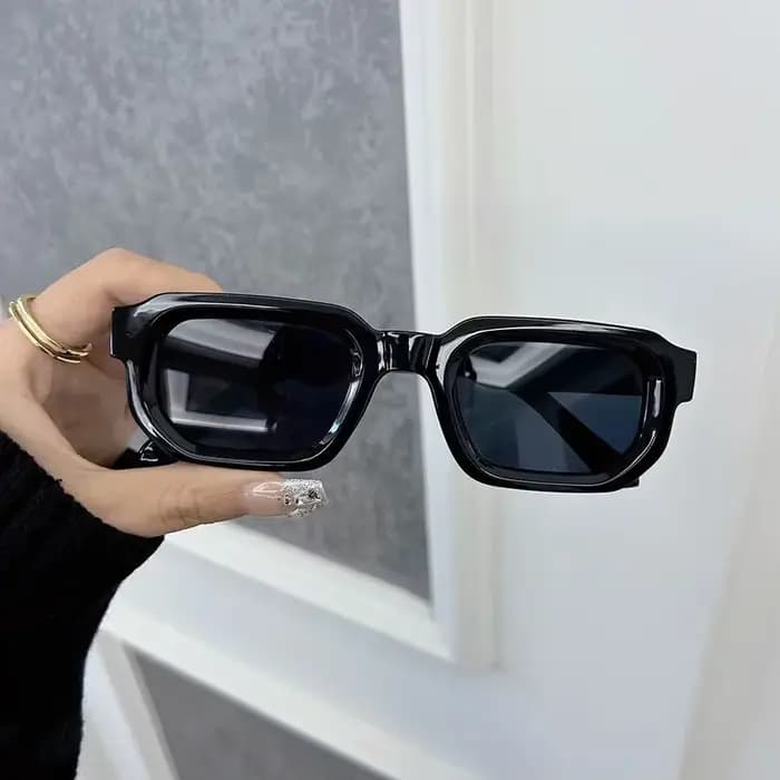 Luxueux Rectangle lunettes de soleil femmes hommes marque de mode concepteur décontracté