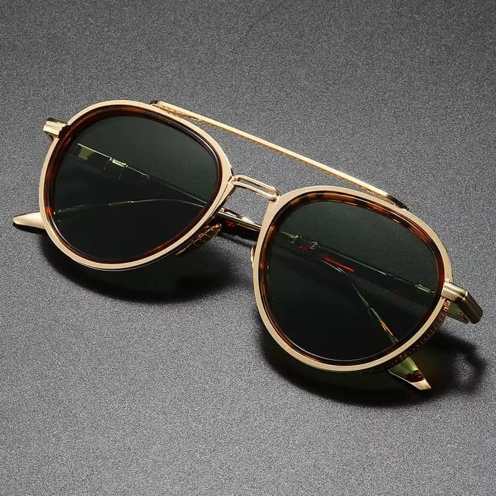 Lunettes De soleil exquises hommes 2025 nouvelle marque concepteur rond pilote Punk
