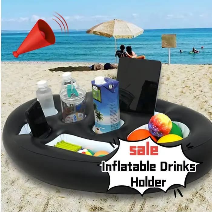 Porte-boissons flottant gonflable, plateau polyvalent, piscine, baignoire, plage, grande capacité, seau de fête pour adultes, porte-gobelet Acc