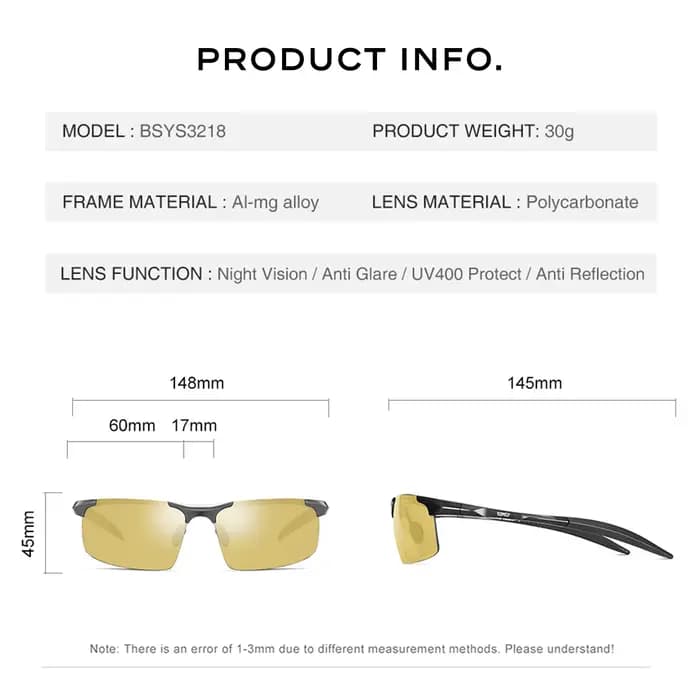 Lunettes de soleil photochromiques pour hommes