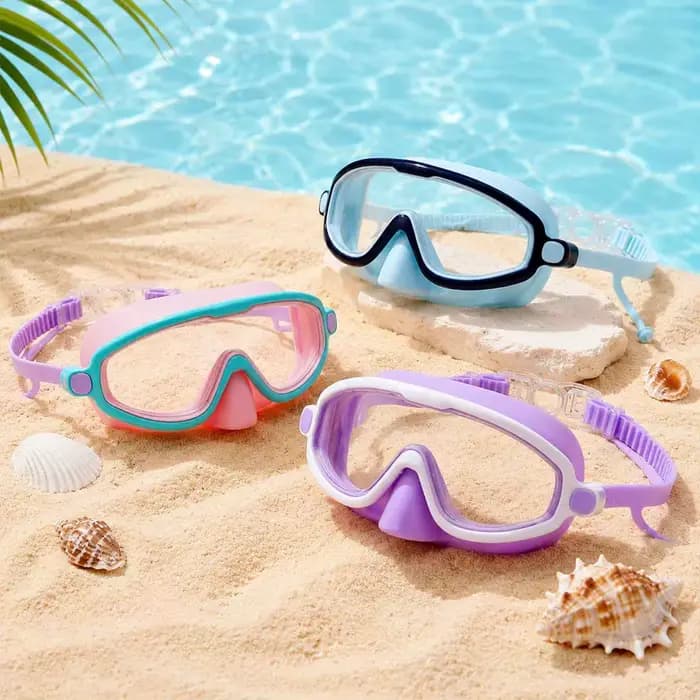 1 paire de lunettes de natation avec protection du nez, masque de natation à large champ de vision, anti-buée et protection UV
