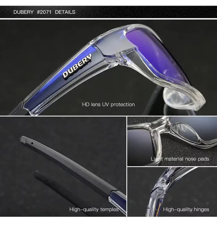 DUBERY marque Design hommes lunettes polarisées noir pilote