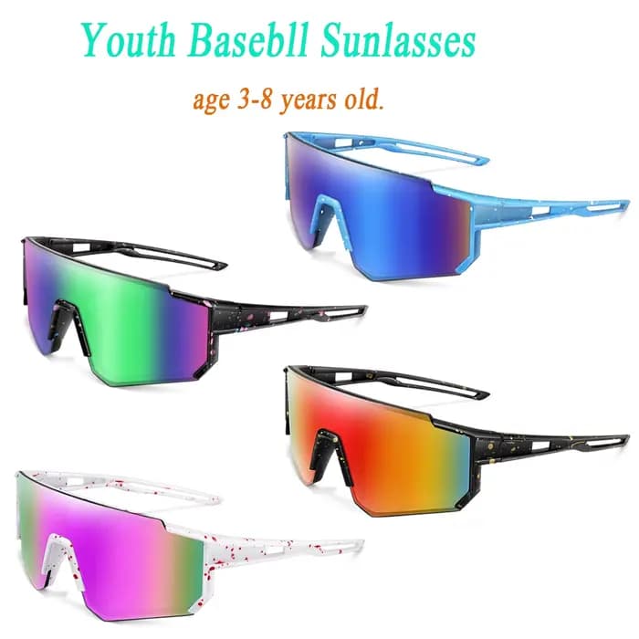 Lunettes de soleil de baseball pour enfants de 3 à 8 ans