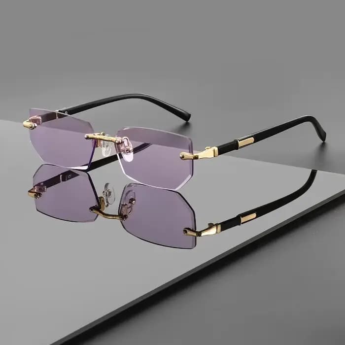 Lunettes carrées sans monture tendance et personnalisées pour hommes et femmes
