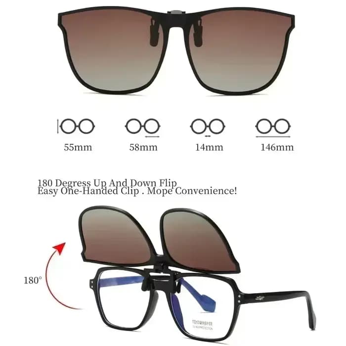 Lunettes de soleil polarisées à Clip pour hommes