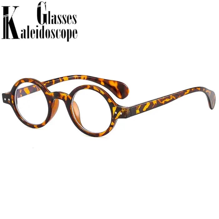Nouveau cadre de lunettes rondes femmes hommes petites montures ordinateur lunettes optiques Vintage marque concepteur léopard noir verre clair lentille