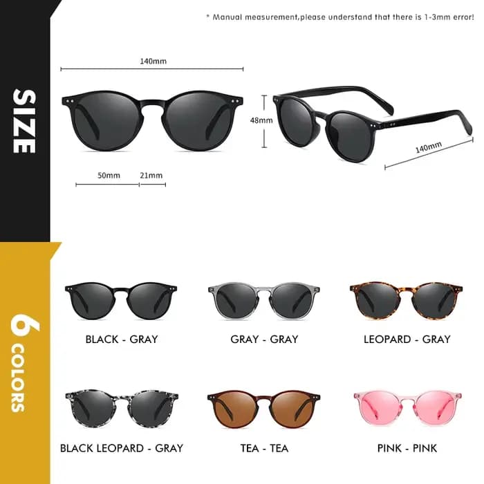 LIOUMO – Lunettes de soleil rondes polarisées pour hommes et femmes