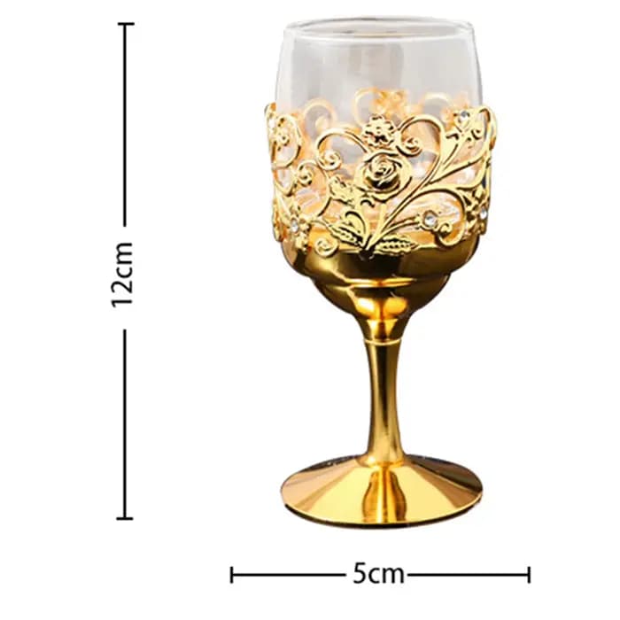 Gobelet à cadre métallique avec gravure nordique, gobelets creux pour vin doré, fournitures pour fête de mariage