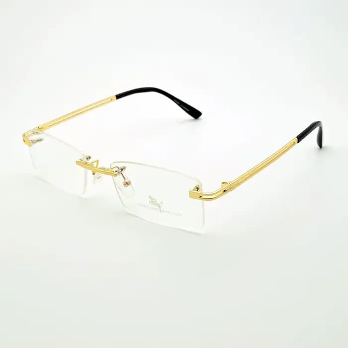 Sans cadre pour hommes avec pince magnétique Film myopie or lunettes lentille sans monture