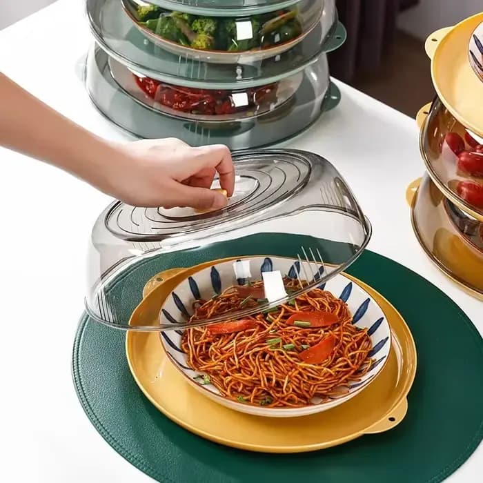 Couvercle d'isolation alimentaire domestique Transparent, empilable, anti-poussière, couverture d'isolation alimentaire pour insectes, Gadgets de cuisine réutilisables