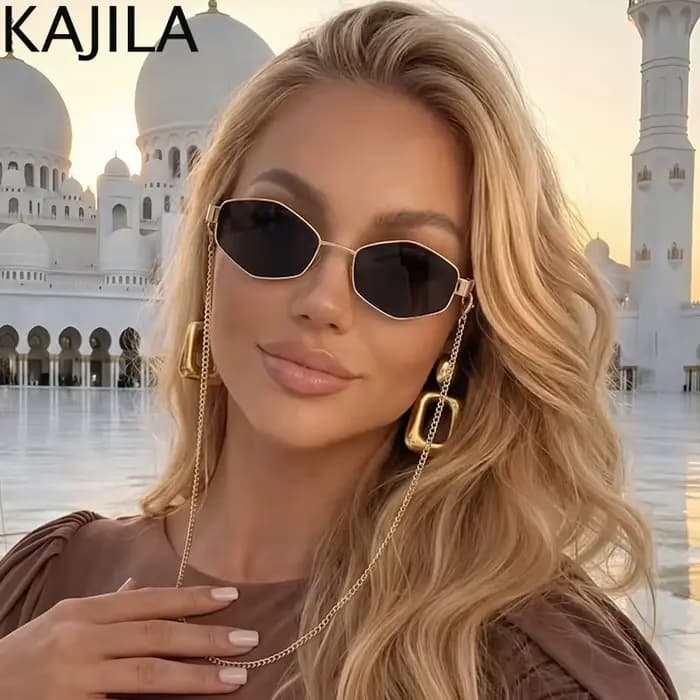 Lunettes De soleil hexagonales à petite monture pour femmes
