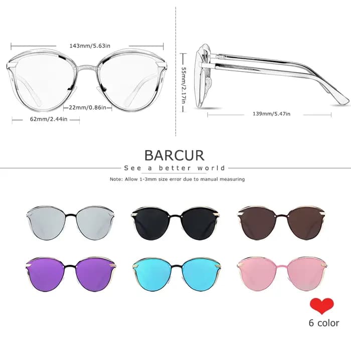 Lunettes de soleil polarisées de luxe BARCUR femmes