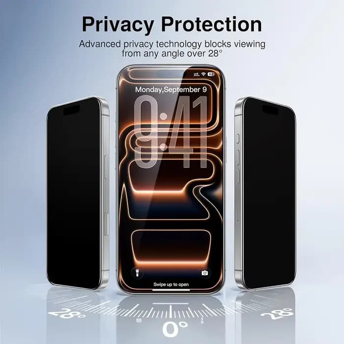 Verre trempé Anti-espion pour IPhone 17/17 Pro Max/17Air/17Pro, protecteur d'écran, installation facile, Kit d'alignement automatique sans poussière