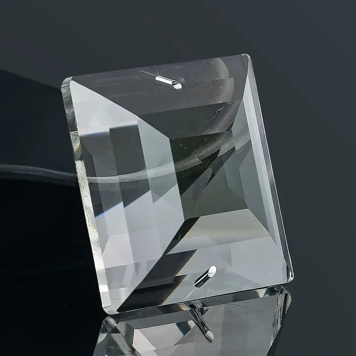 Pendentif en cristal pyramidal plat à facettes trapézoïdales de 48 mm, accessoire de lustre pour décoration de maison, Noël, mariage, DIY