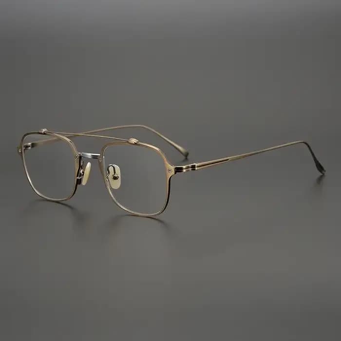 Lunettes Aviateur Japonaises Carrées en Titane Léger Style Rétro pour Hommes – Monture de Vue
