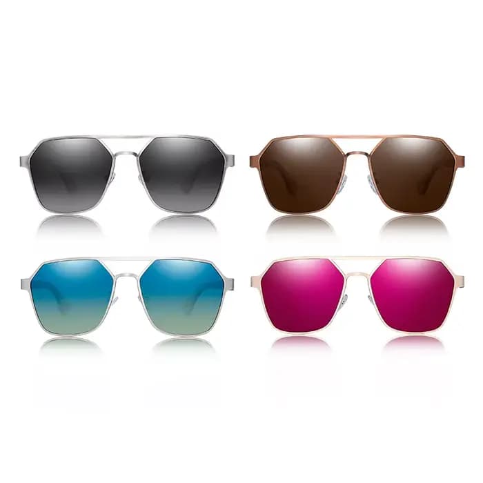 Hu Wood lunettes de soleil carrées en métal de haute qualité pour hommes femmes