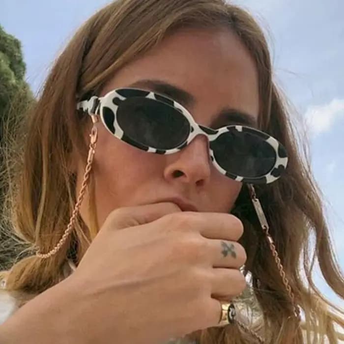 Lunettes de soleil rétro à petite monture ovale pour femmes