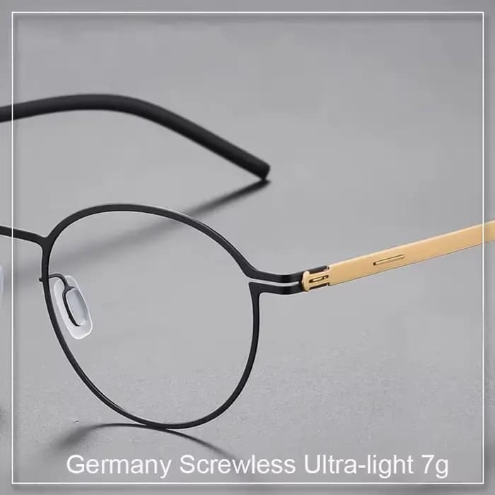 Allemagne marque Design rond sans vis lunettes cadre hommes femmes ultraléger petites