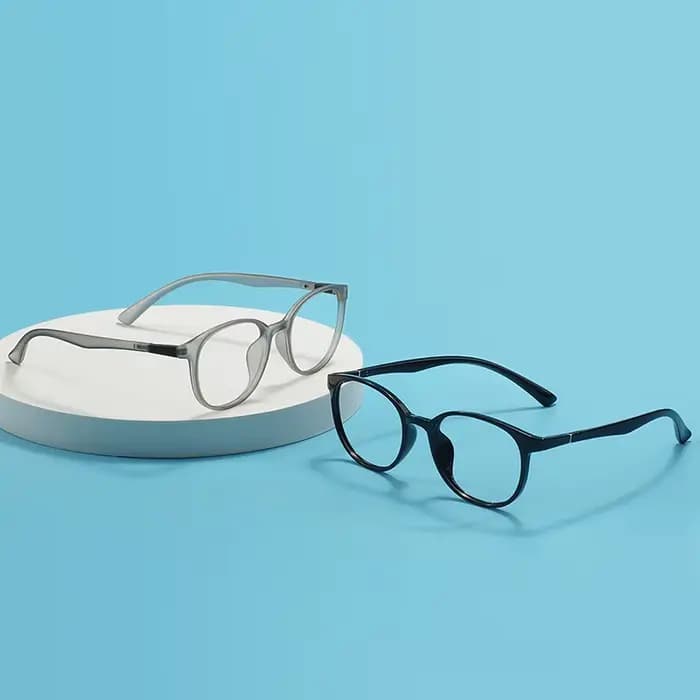 Hommes femmes rond en plastique pleine jante lunettes Transparent élégant carré montures