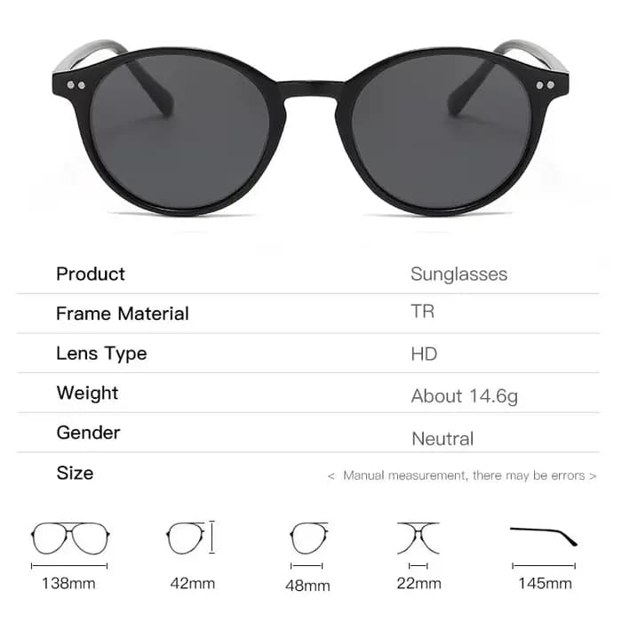 Lunettes de soleil polarisées rondes rétro pour hommes et femmes