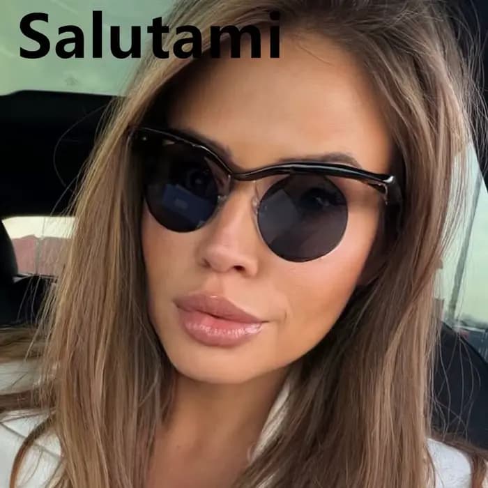 Lunettes de soleil rondes sans monture pour femmes