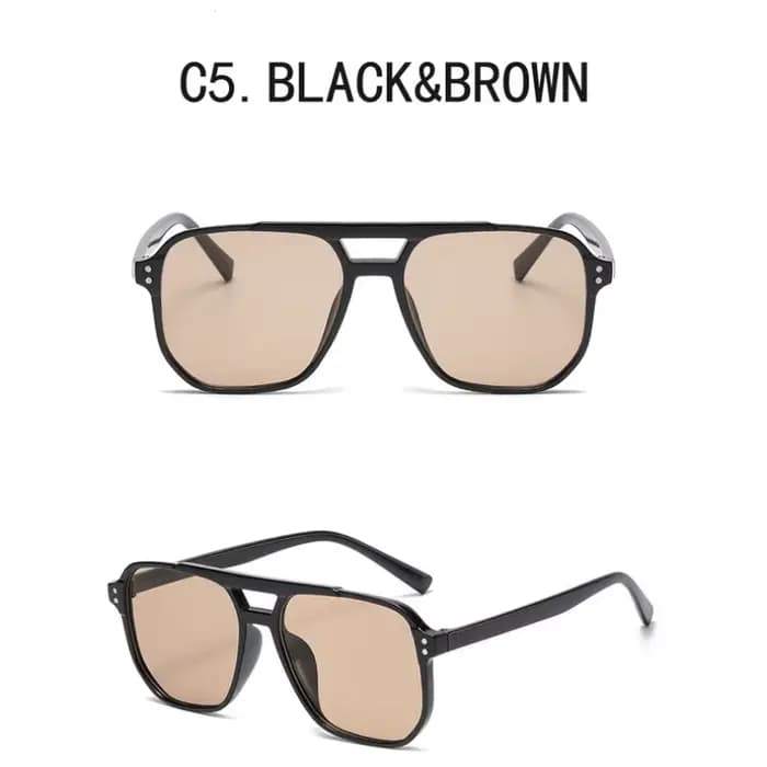 Lunettes de soleil carrées surdimensionnées vintage pour femmes