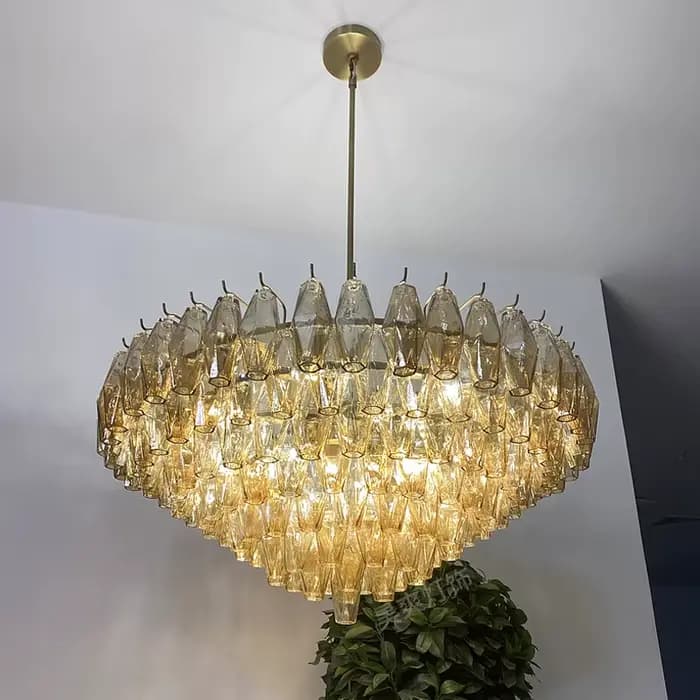 Lustre en verre américain de luxe plafonnier lustres modernes pour Salon lampes suspendues Lustre Salon Table à manger ensemble